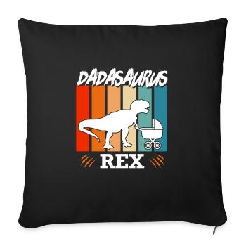 Dadasaurus Rex Père Papa-à-être Papa - Housse de coussin décorative 45 x 45 cm - noir - Devant