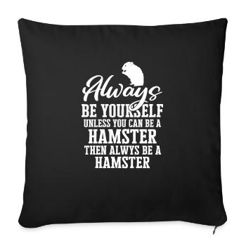 Hamster - Housse de coussin décorative 45 x 45 cm - noir - Devant