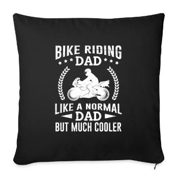 Moped fahrender Papa Motorrad Vater - Sofakissenbezug 45 x 45 cm - Schwarz - Vorne