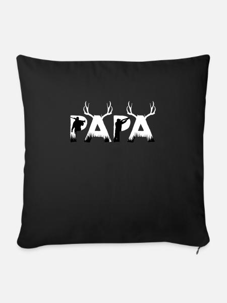 Jagd Papa Jäger - Sofakissenbezug 45 x 45 cm - Schwarz