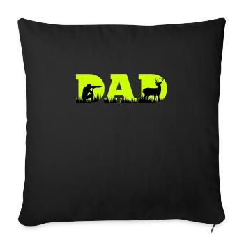Hunter Papa Père chasseur - Housse de coussin décorative 45 x 45 cm - noir - Devant