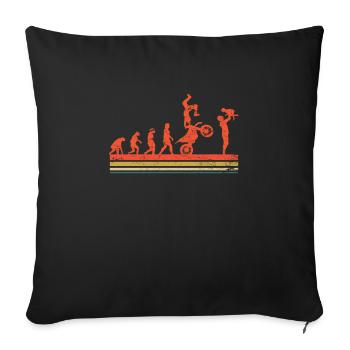 Biker Papa Evolution Motocross Motorradfahrer - Sofakissenbezug 45 x 45 cm - Schwarz - Vorne