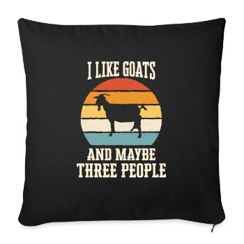 Goat Goat Animal Goat - Sofa pillowcase 17,3'' x 17,3'' (45 x 45 cm) - black - Front