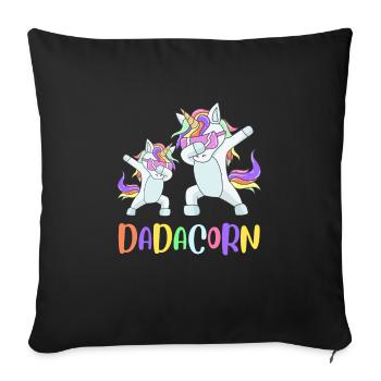 Papa Licorne Dabbing Dadacorn - Housse de coussin décorative 45 x 45 cm - noir - Devant