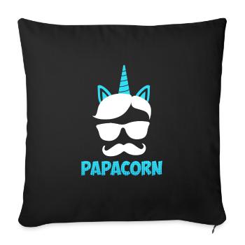 Papacorn Papa - Housse de coussin décorative 45 x 45 cm - noir - Devant