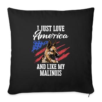 Malinois Dog - Sofa pillowcase 17,3'' x 17,3'' (45 x 45 cm) - black - Front