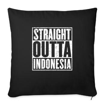 Straight Outta Indonesia Vintage - Sofa pillowcase 17,3'' x 17,3'' (45 x 45 cm) - black - Front