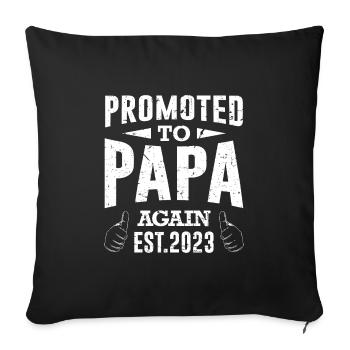 Papa 2 Children Papa again 2023 Papa 2 Children - Sofa pillowcase 17,3'' x 17,3'' (45 x 45 cm) - black - Front