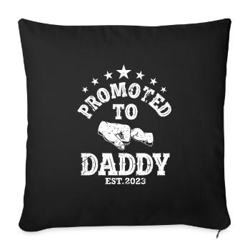 Promu papa 2023 papa - Housse de coussin décorative 45 x 45 cm - noir - Devant