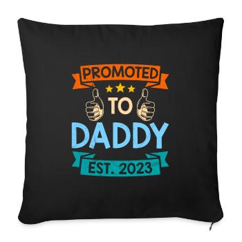 Promu papa 2023 expectant papa 2023 - Housse de coussin décorative 45 x 45 cm - noir - Devant
