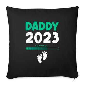 Papa 2023 Papa-à-être 2023 Père - Housse de coussin décorative 45 x 45 cm - noir - Devant