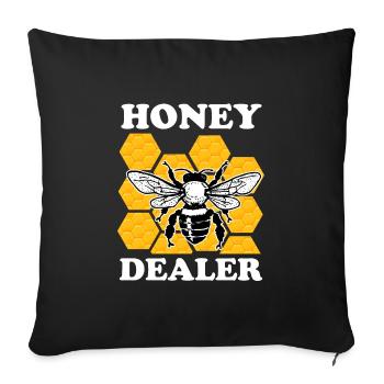 Marchand de miel Apiculteur Apiculture Marchand de miel - Housse de coussin décorative 45 x 45 cm - noir - Devant