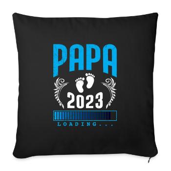 Papa 2023 chargement Papa-à-être 2023 - Housse de coussin décorative 45 x 45 cm - noir - Devant