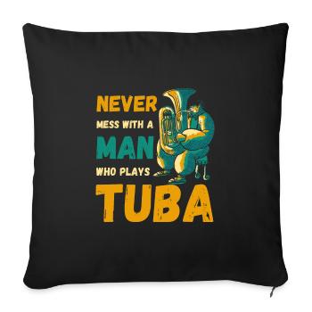 Tuba Tubist - Sofa pillowcase 17,3'' x 17,3'' (45 x 45 cm) - black - Front