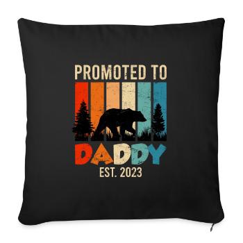 Promu papa 2023 expectant papa 2023 - Housse de coussin décorative 45 x 45 cm - noir - Devant
