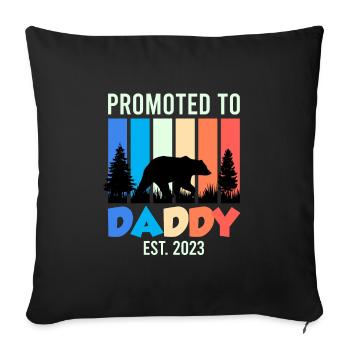 Promu papa 2023 expectant papa 2023 - Housse de coussin décorative 45 x 45 cm - noir - Devant