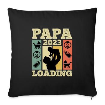 Papa 2023 chargement Papa-à-être 2023 - Housse de coussin décorative 45 x 45 cm - noir - Devant