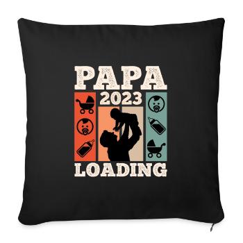 Papa 2023 chargement Papa-à-être 2023 - Housse de coussin décorative 45 x 45 cm - noir - Devant