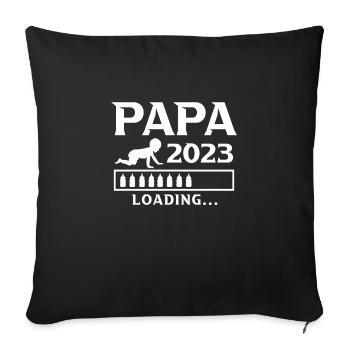 Papa 2023 laoding Papa-à-être - Housse de coussin décorative 45 x 45 cm - noir - Devant