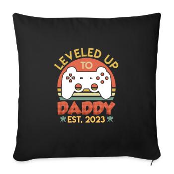 Papa 2023 nivelé à papa 2023 Papa - Housse de coussin décorative 45 x 45 cm - noir - Devant