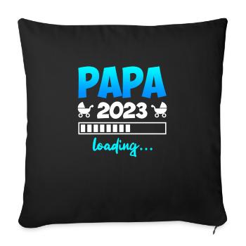 Papa 2023 - Housse de coussin décorative 45 x 45 cm - noir - Devant