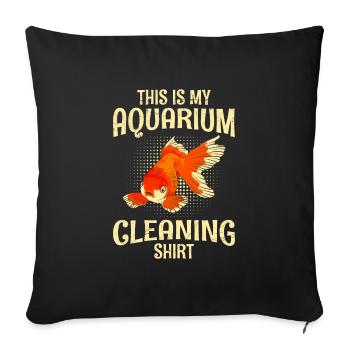 Plâtre d’aquarium - Housse de coussin décorative 45 x 45 cm - noir - Devant