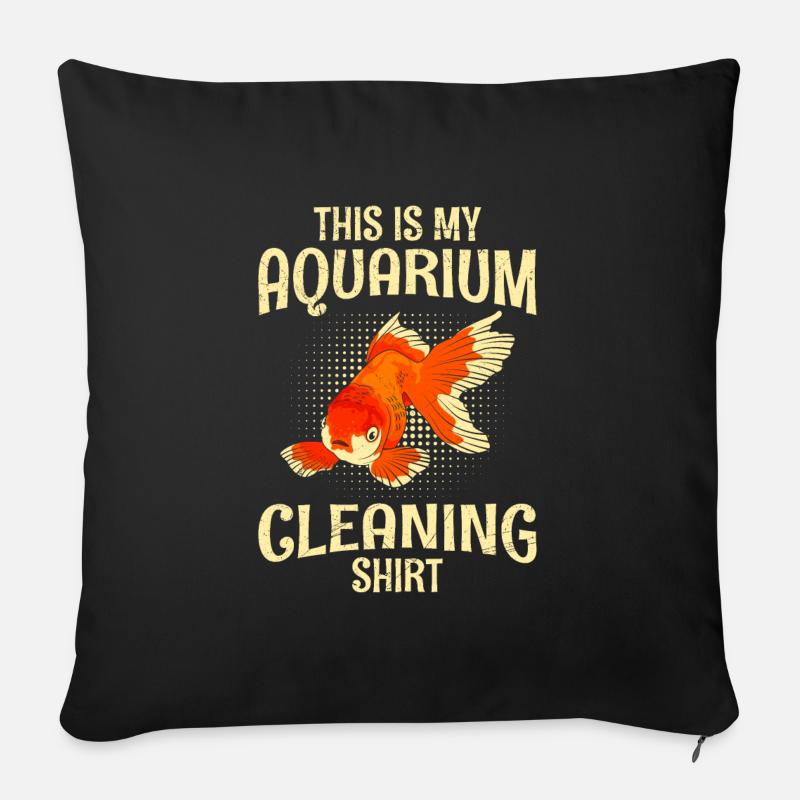 Aquarium Putz - Sofakissenbezug 45 x 45 cm - Schwarz