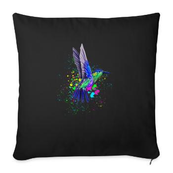 Hummingbird Hummingbird Bird Hummingbird Animal - Sofa pillowcase 17,3'' x 17,3'' (45 x 45 cm) - black - Front