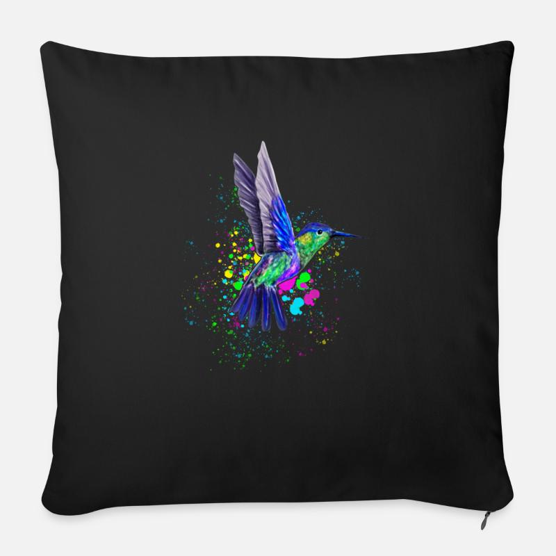 Kolibri Kolibris Vogel Hummingbird Tier - Sofakissenbezug 45 x 45 cm - Schwarz