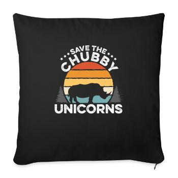 Rhinocéros Rhinocéros - Housse de coussin décorative 45 x 45 cm - noir - Devant