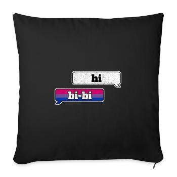 Bisexual Pride LGBT Hi Bi Bi Queer Nonbinary - Sofa pillowcase 17,3'' x 17,3'' (45 x 45 cm) - black - Front