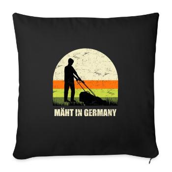 Mäht in Germany Rasenmäher Garten - Sofakissenbezug 45 x 45 cm - Schwarz - Vorne