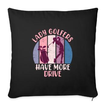 Golfer has more Drive Golf - Sofa pillowcase 17,3'' x 17,3'' (45 x 45 cm) - black - Front