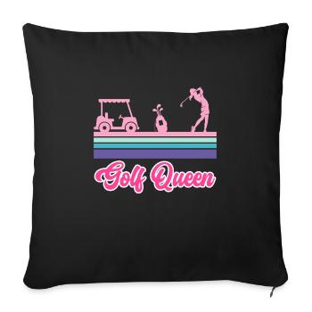 Golf Queen Golfer - Sofa pillowcase 17,3'' x 17,3'' (45 x 45 cm) - black - Front