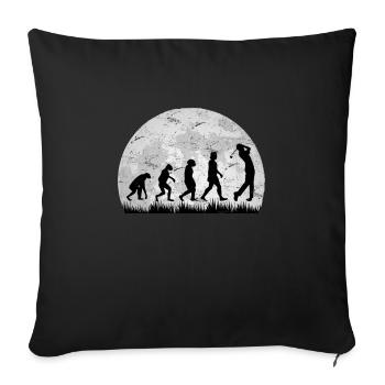Golf Mond Golfer Golfspieler - Sofakissenbezug 45 x 45 cm - Schwarz - Vorne