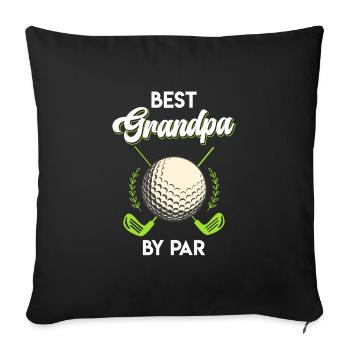 Meilleur grand-père par Par Golfeur Grand-père Golf Grand-père - Housse de coussin décorative 45 x 45 cm - noir - Devant