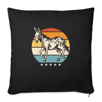 Âne Âne Animal - Housse de coussin décorative 45 x 45 cm - noir - Devant