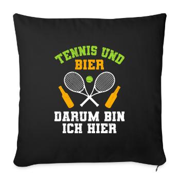 Tennis and Beer Men's Tennis Men's Tennis Club - Sofa pillowcase 17,3'' x 17,3'' (45 x 45 cm) - black - Front