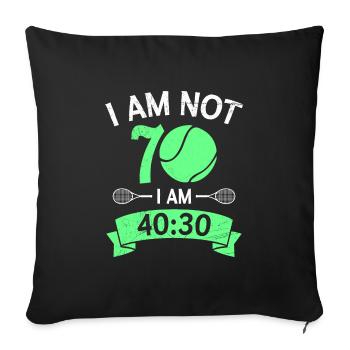 Tennis 70 Jahre Spruch Tennis Opa - Sofakissenbezug 45 x 45 cm - Schwarz - Vorne