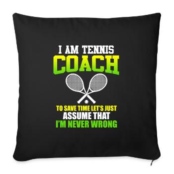 Je suis Entraîneur de Tennis Tennistrainer - Housse de coussin décorative 45 x 45 cm - noir - Devant
