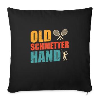 Vieux Schmetterhand Tennis Grand-père Tennis Papa - Housse de coussin décorative 45 x 45 cm - noir - Devant