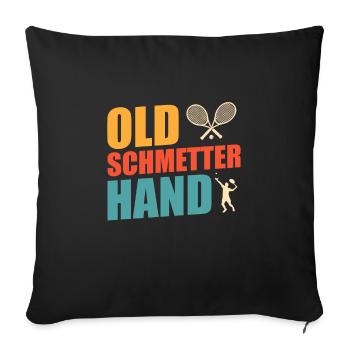 Vieux Schmetterhand Tennis Grand-père Tennis Papa - Housse de coussin décorative 45 x 45 cm - noir - Devant
