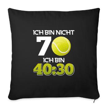 Tennisspieler 70 Jahre 70. Geburtstag 70 Jahre - Sofakissenbezug 45 x 45 cm - Schwarz - Vorne