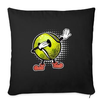 Dabbing Tennis Ball Tennis Papa Joueur de Tennis - Housse de coussin décorative 45 x 45 cm - noir - Devant