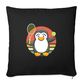 Tennis Pingouin Enfants Tennis - Housse de coussin décorative 45 x 45 cm - noir - Devant