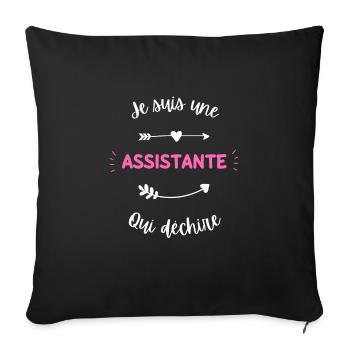 Je suis une assistante qui déchire - Housse de coussin décorative 45 x 45 cm - noir - Devant