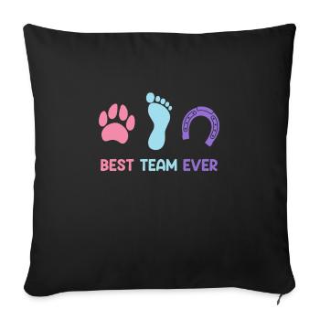 Best Team Ever Horse Dog Rider - Sofa pillowcase 17,3'' x 17,3'' (45 x 45 cm) - black - Front