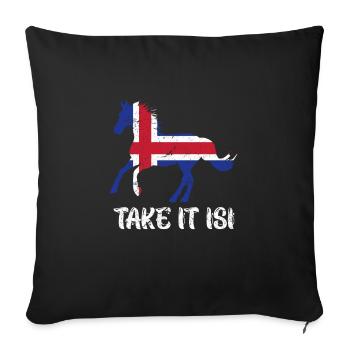 Take it Isi Icelandic Horse - Sofa pillowcase 17,3'' x 17,3'' (45 x 45 cm) - black - Front