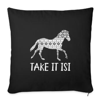 Take it Isi Icelandic Horse - Sofa pillowcase 17,3'' x 17,3'' (45 x 45 cm) - black - Front