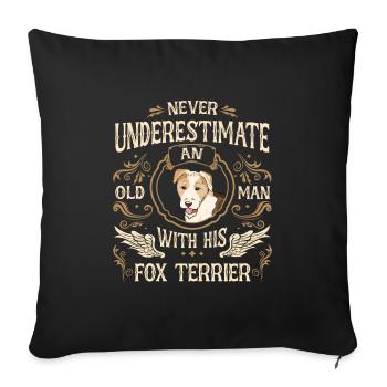 Fox Terrier Dog - Sofa pillowcase 17,3'' x 17,3'' (45 x 45 cm) - black - Front
